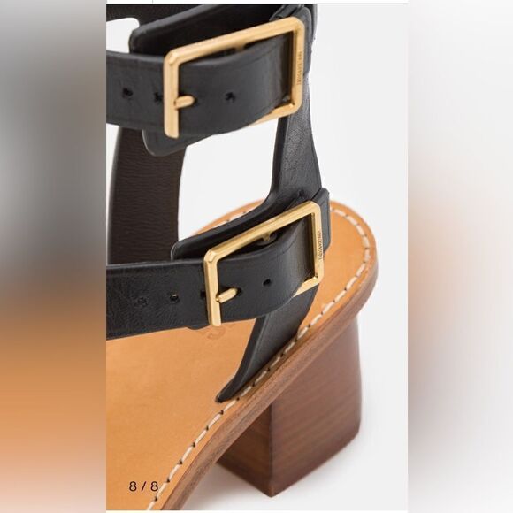 Zadig & Voltaire Leather sandal Cecilia Caprese black heeled sandal Size… - Picture 8 of 17